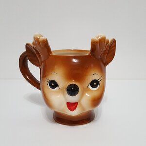 NEW Pottery Barn Cheeky Reindeer Figural Mug 12 OZ Christmas RARE